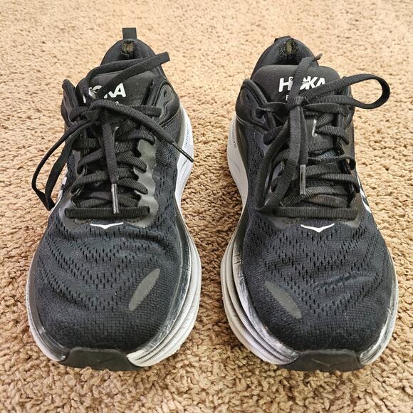 Hoka One One Bondi 8 Running Shoes Womens 8.5 Wide Black Cushioned Athletic Read - Picture 3 of 11